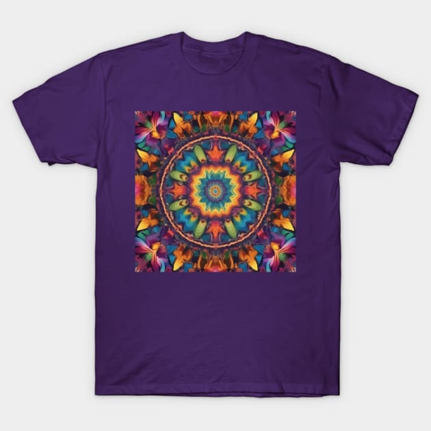 Colorful kaleidoscope Pattern T-Shirt by craftydesigns